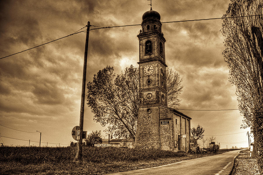 HDR sepia church Photograph by Andrea Barbieri