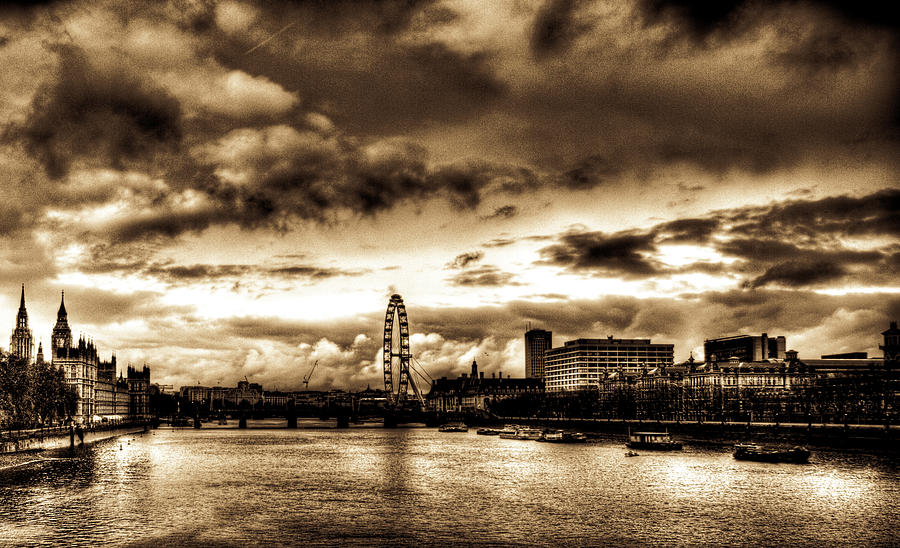 HDR Sepia London Photograph by Andrea Barbieri
