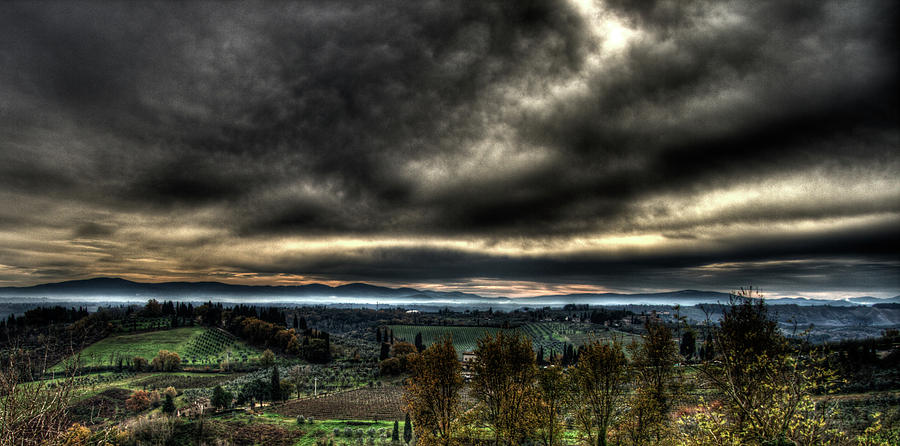 HDR tuscany sunset Photograph by Andrea Barbieri