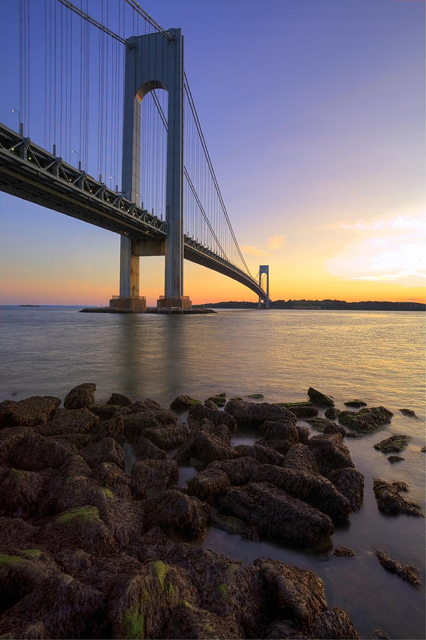 Hdr Verrazano Bridge Sunset Photograph