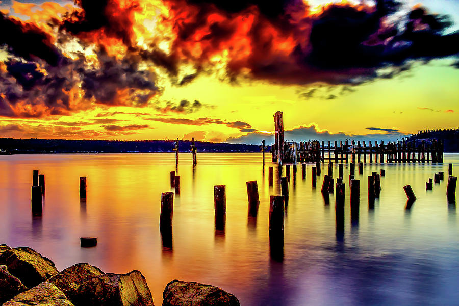 HDR Vibrant Titlow Beach Sunset Photograph by Rob Green
