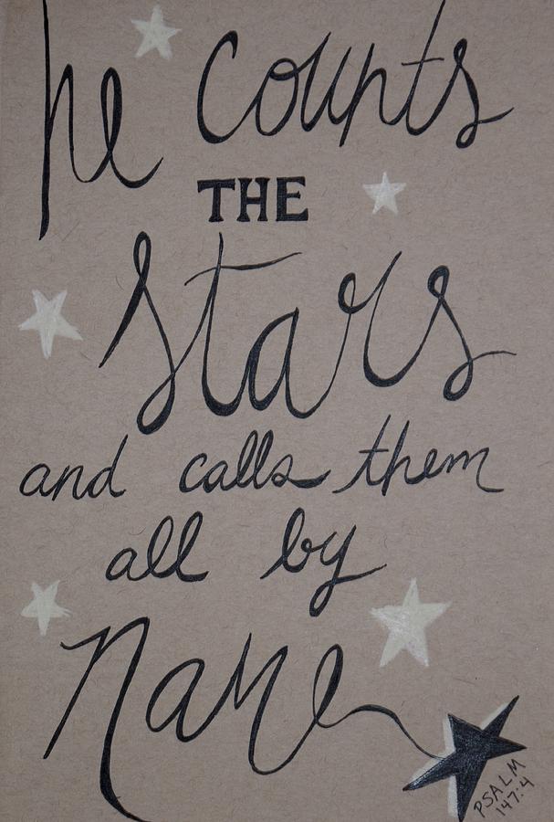 He counts the stars Drawing by Anne Seay
