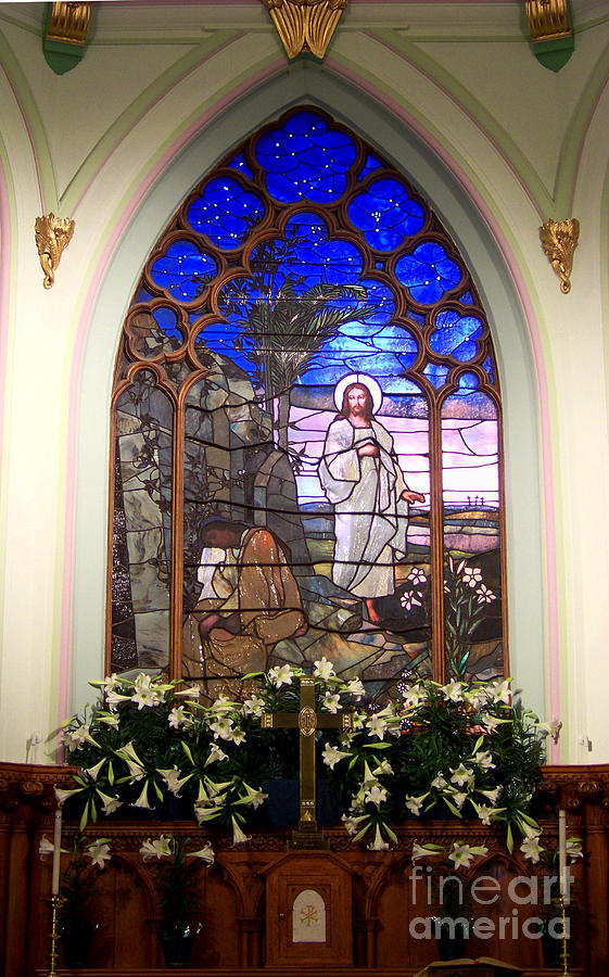 He is Risen Stained Glass Window Photograph by Charles Robinson