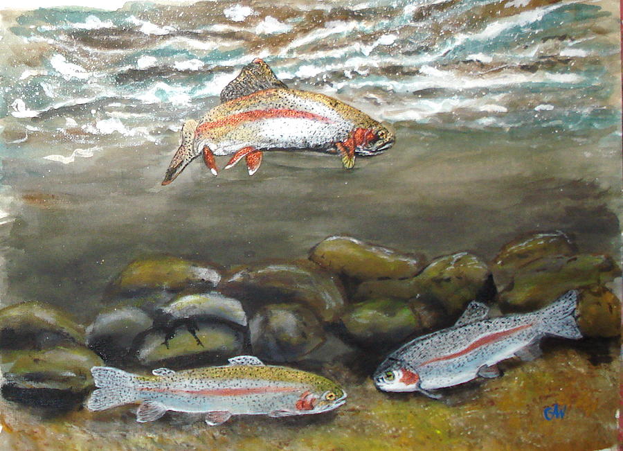 Fish Painting - He is showing off again by Carol Williams