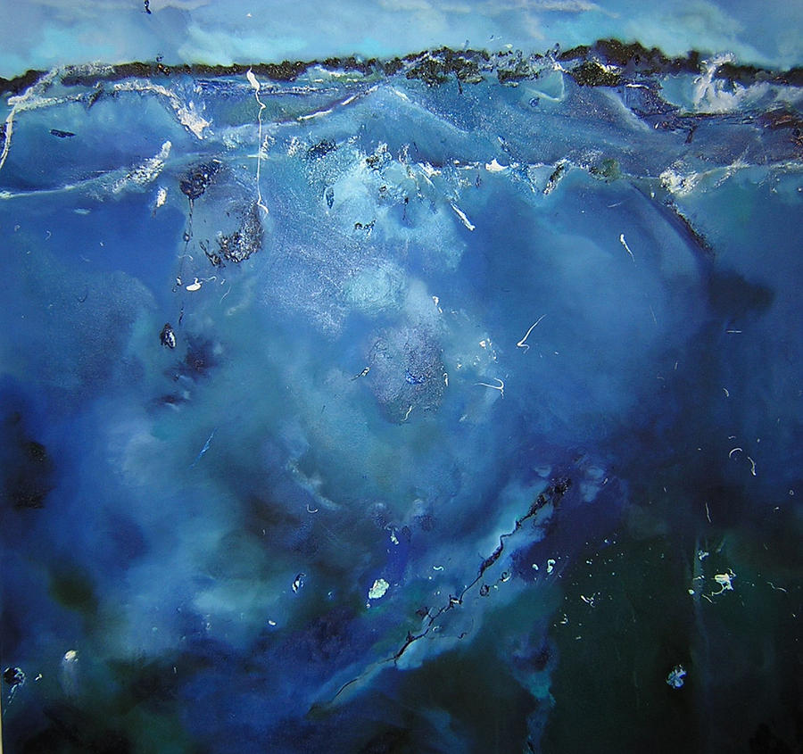 Abstract Painting - Head Above Water by Judy  Blundell
