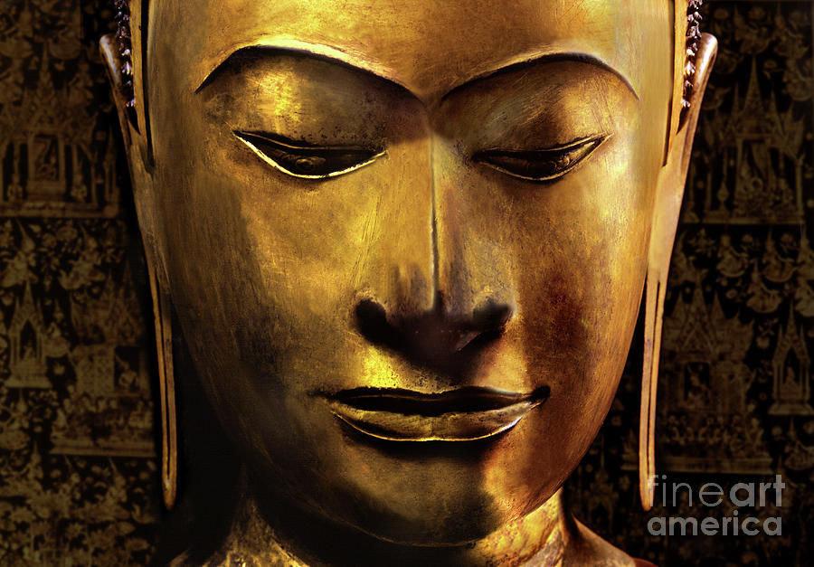 Buddha Sculpture - Head of a Buddha image by Siamese School