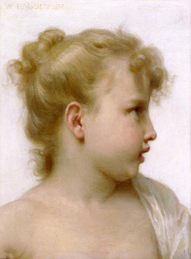 Head of a Little Girl. Study  Painting by William-Adolphe Bouguereau