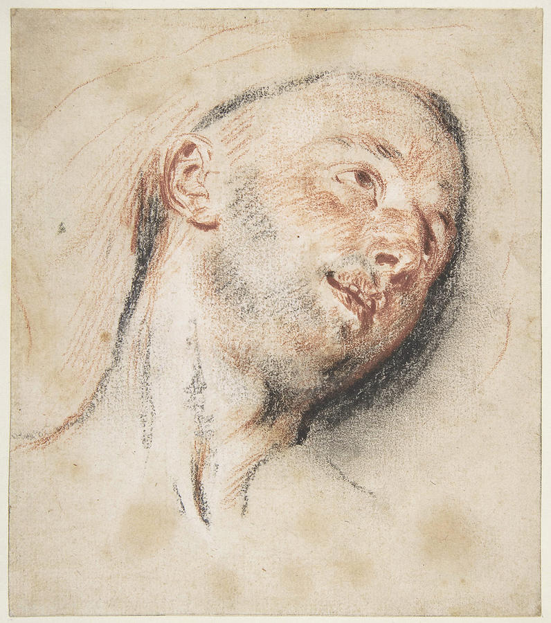 Man Painting - Head of a Man by Antoine Watteau