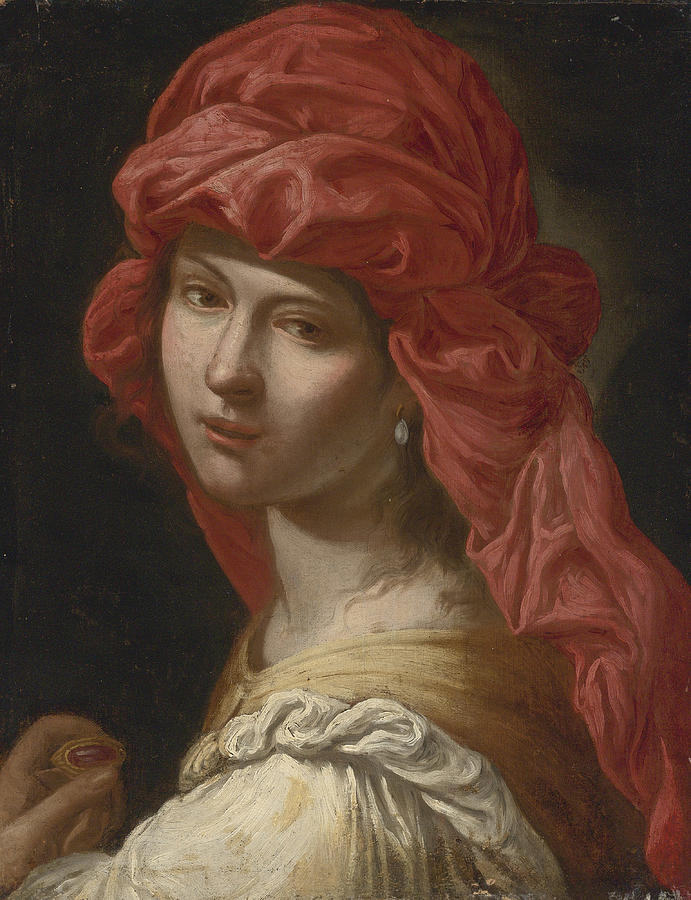 Head of a Sibyl Painting by Roman School