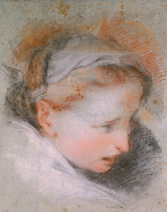 Head of a Woman, 1568-1569 Drawing by Federico Barocci