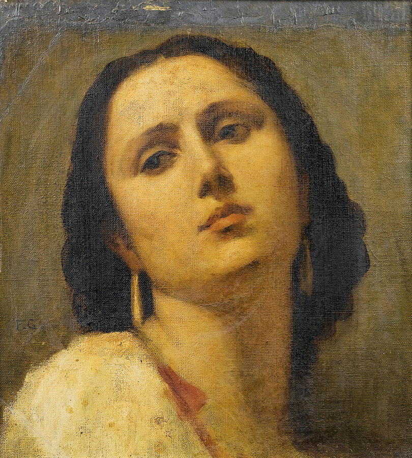 Head of a Woman Painting by Felix-Henri Giacomotti