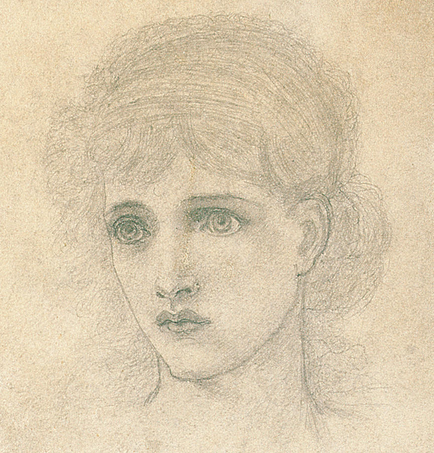 Portrait Drawing - Head of a woman by John Melhuish Strudwick