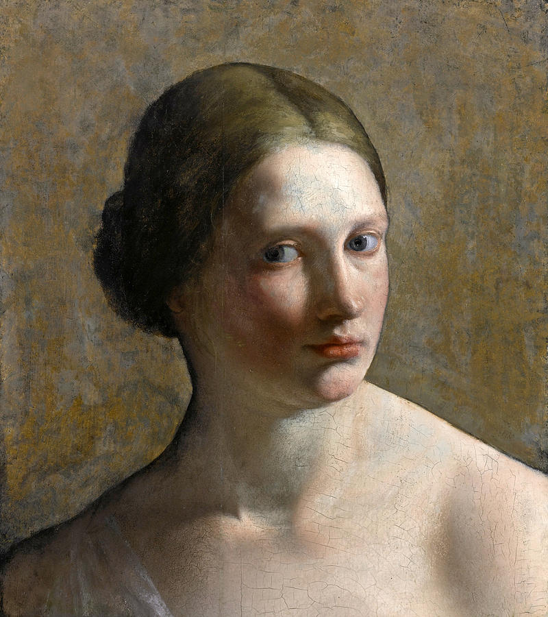 Head of a Woman Painting by Orazio Gentileschi