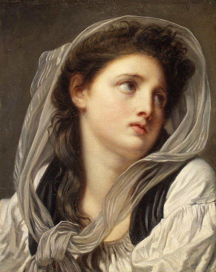 Head of a Young Woman Painting by Jean-Baptiste Greuze