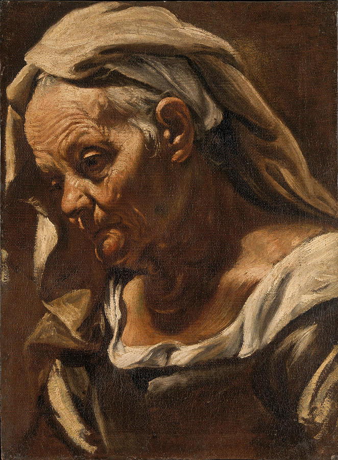 Portrait Painting - Head of an Old Woman by Orazio Borgianni