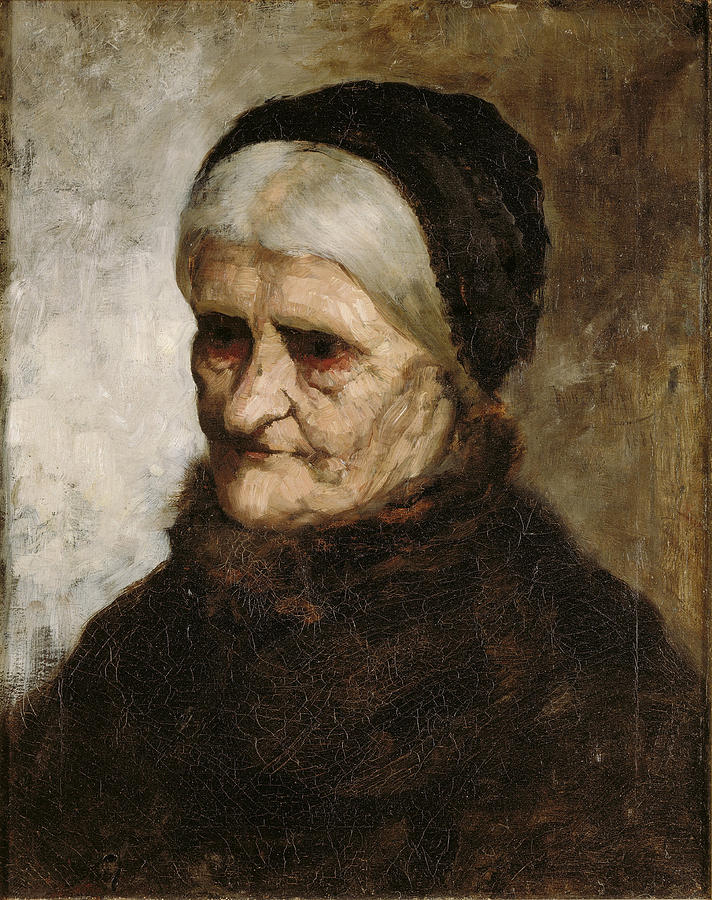 Head of an Old Woman Painting by Robert Koehler