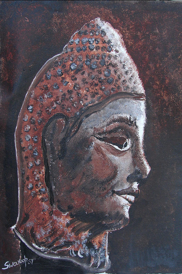Head Of Buddha Painting by Anand Swaroop Manchiraju