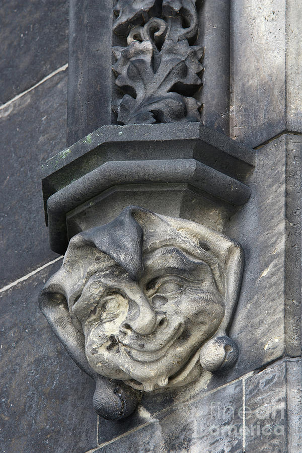 Head of jester - Gothic architectural decoration Photograph by Michal Boubin