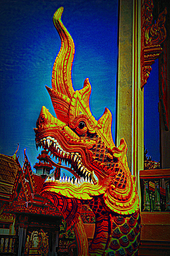 Head Of The Dragon Phaya Naga  Photograph by Ian Gledhill