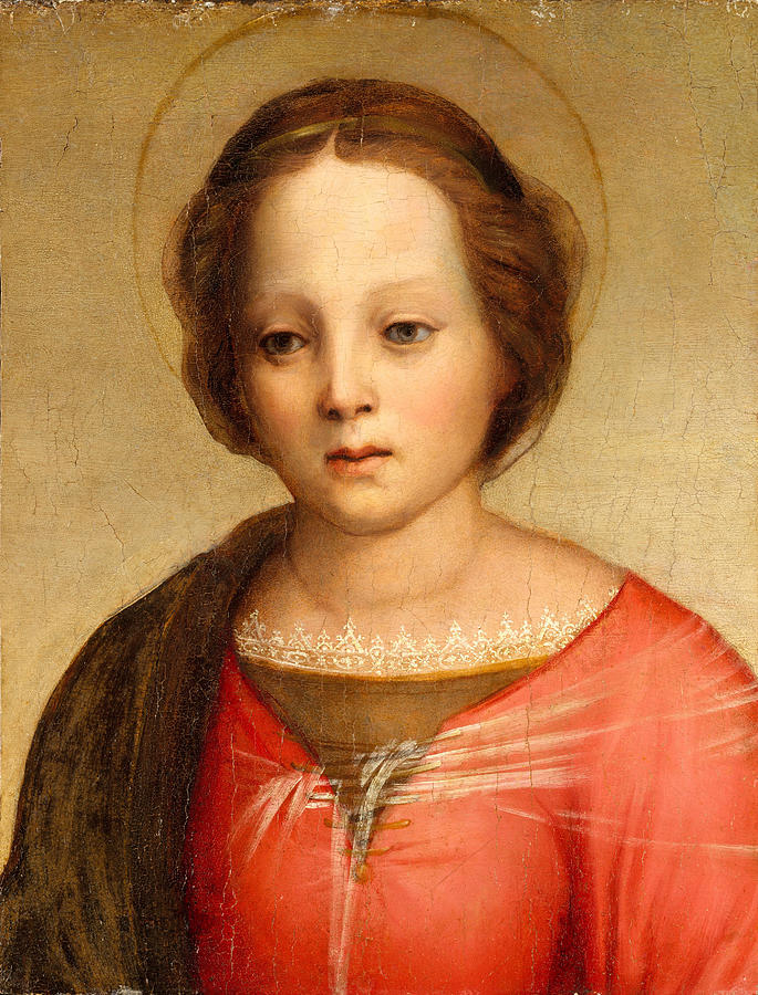 Franciabigio Painting - Head of the Madonna by Franciabigio