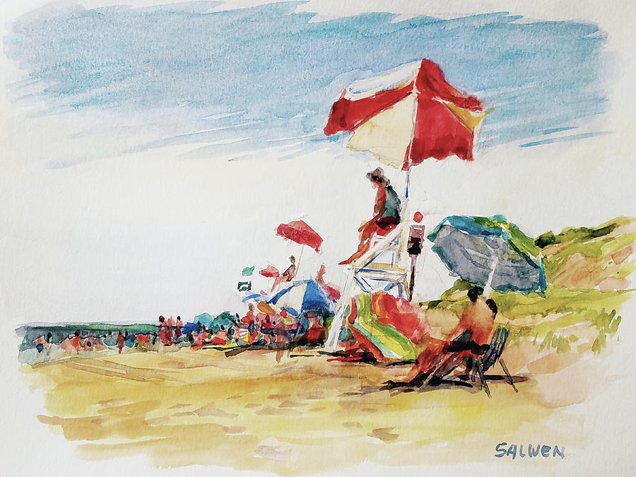 Head  of the Meadow Beach, Afternoon Painting by Peter Salwen