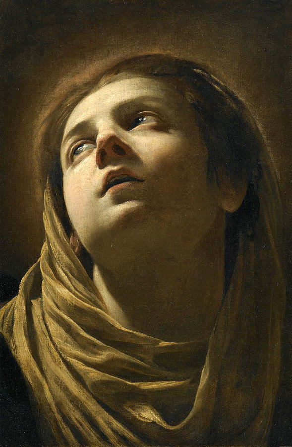 Head of the Virgin Painting by Simon Vouet