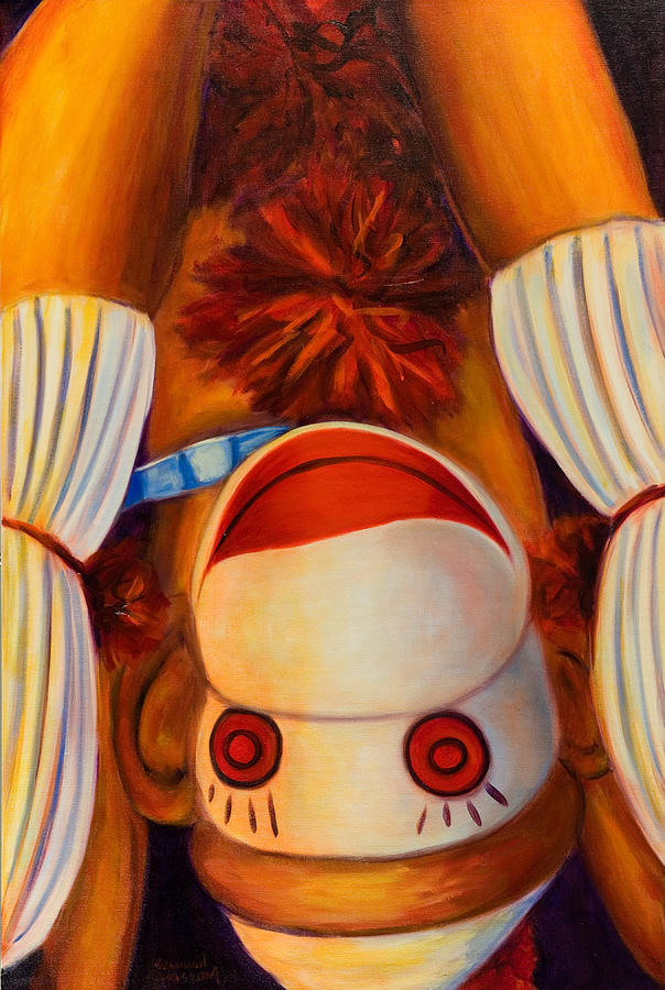 Head-Over-Heels Sock Monkey Painting by Shannon Grissom