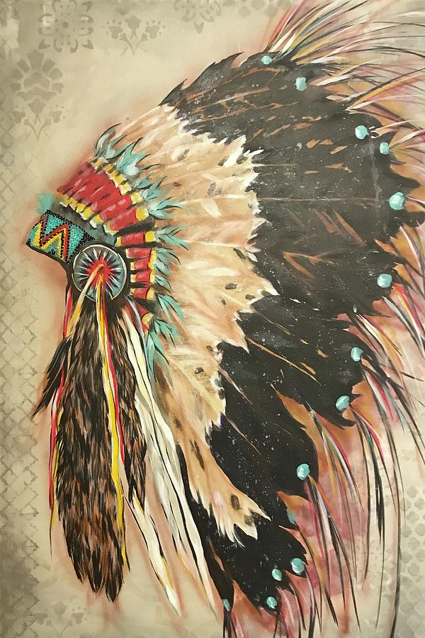 Native American Headdress Painting - Headdress1 by Kerri Fields