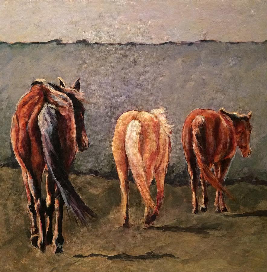Horse Painting - Headed Out by Joan Frimberger