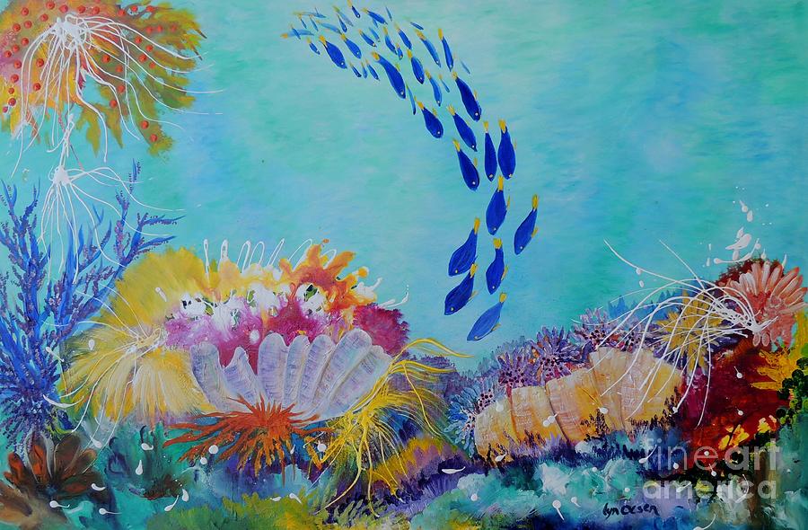 Heading For The Coral Painting by Lyn Olsen