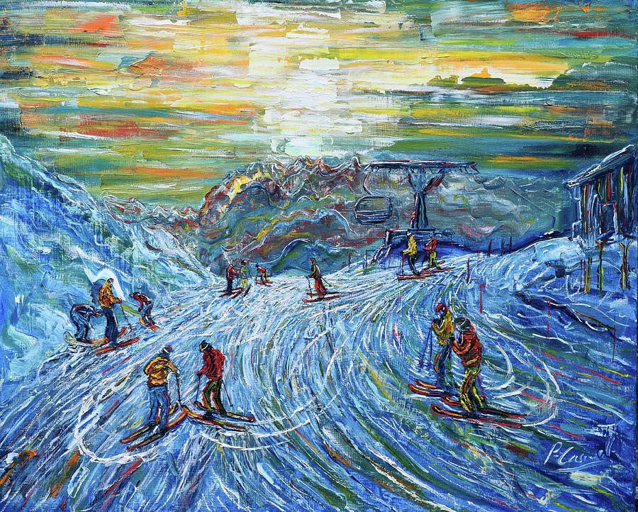 Heading Home - Sunset 4 Vallees Painting by Pete Caswell