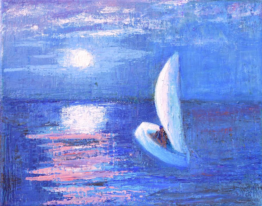 Heading Home Under The Moonlit Sky Painting by Marla McPherson