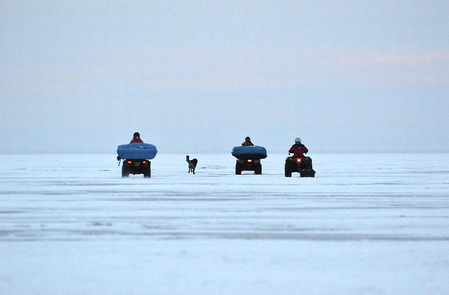 Heading Out On The Lake To Ice Fish 2  Photograph by Lyle Crump