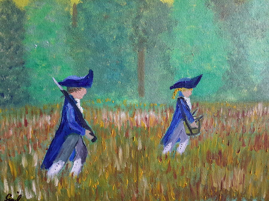 Hat Painting - Heading to the Front by Cindy  Riley