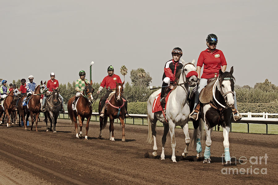 Equestrian Photograph - Heading Towards The Starting Gates by Mark Hendrickson Equestrian Photograph - Heading Towards The Starting Gates by Mark Hendrickson