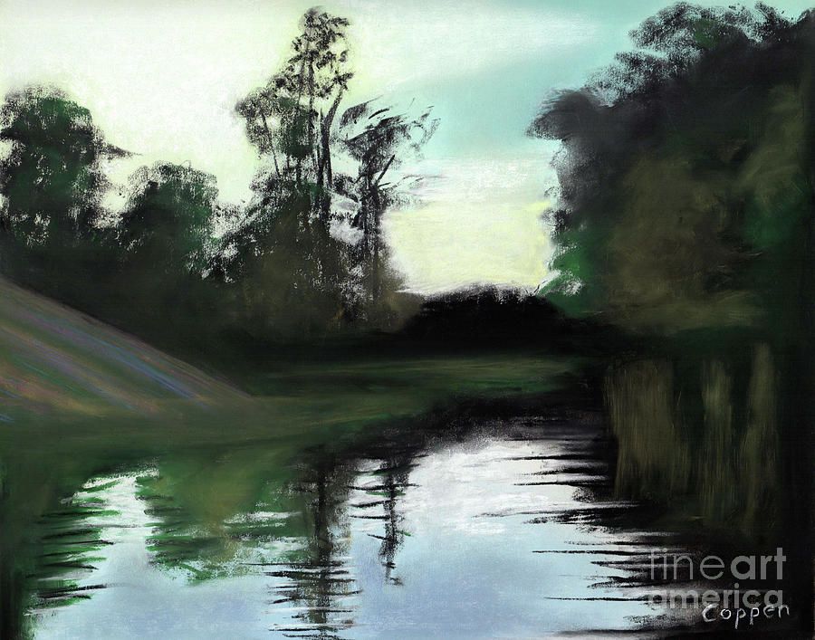 Heading up the River Pastel by Robert Coppen