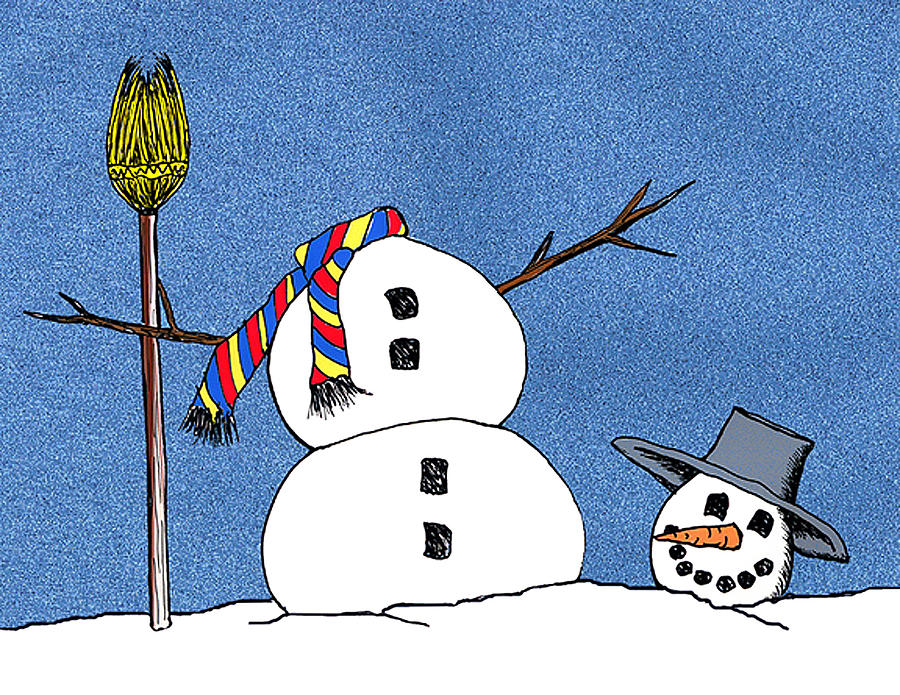 Headless Snowman Digital Art by Nancy Mueller
