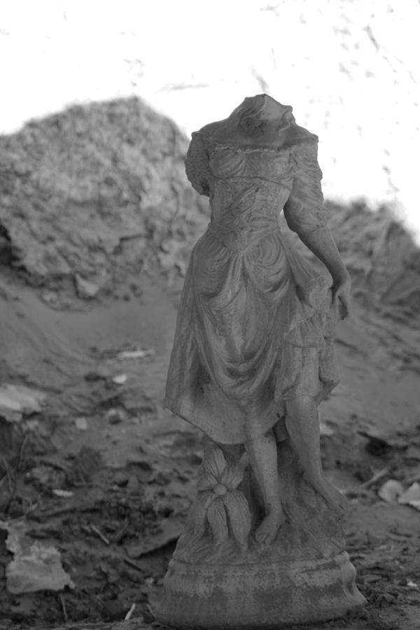 Headless Statue in Black and White Photograph by Colleen Cornelius