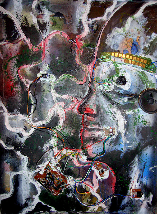 HeadPhones Listen Painting by Leigh Odom