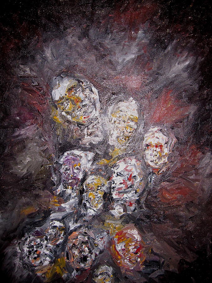 Heads Painting - Heads Over Heads by Matthew  Becker