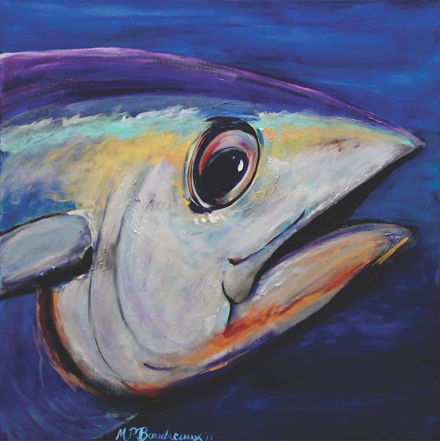 Fish Mixed Media - Heads Up II by Maria Boudreaux