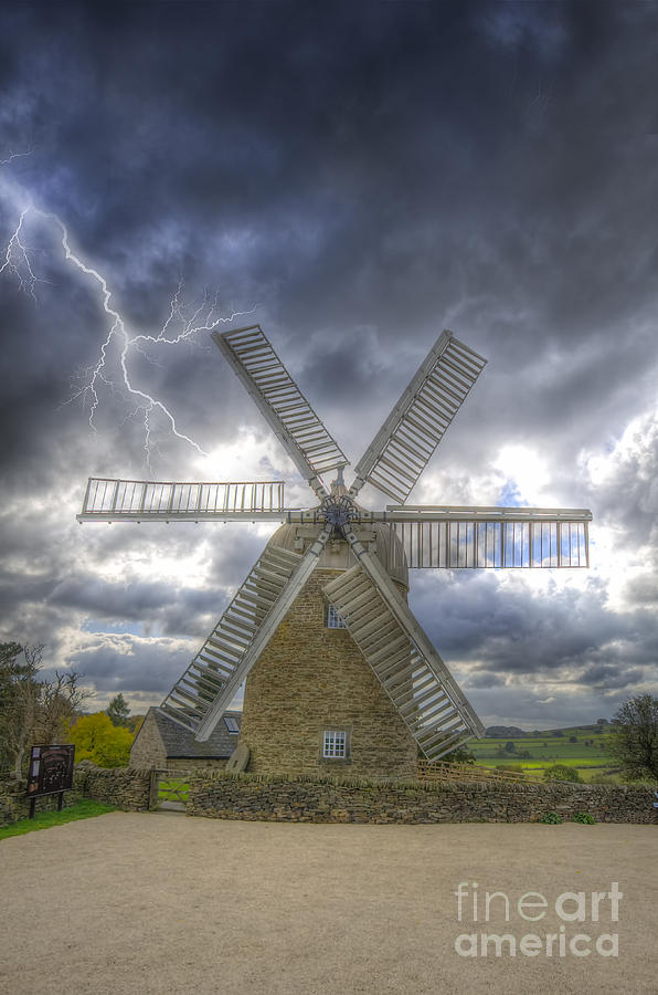 Heage Windmill storm Photograph by Steev Stamford