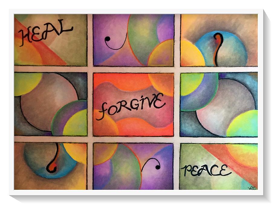 Heal, Forgive, Peace Pastel by Lauries Intuitive