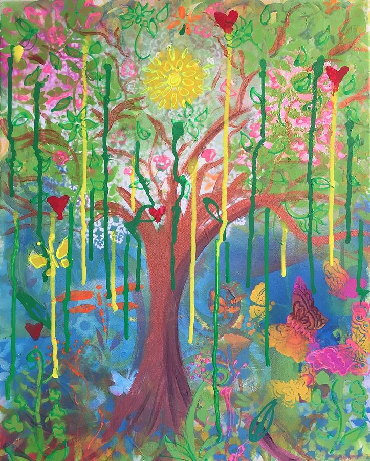 Healing Tree- love, life, abundance Painting by Steph Levine - Fine Art ...