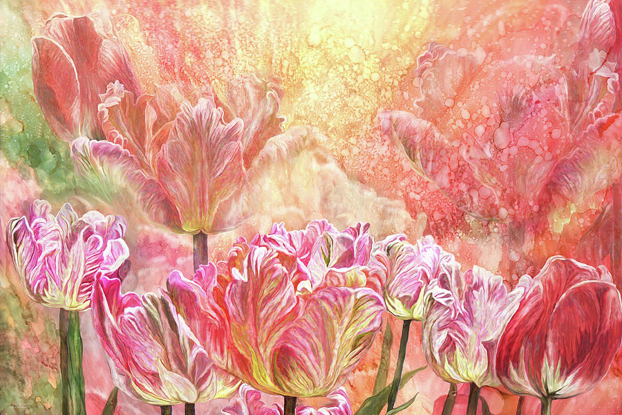 Healing Tulip Garden 2 Mixed Media by Carol Cavalaris