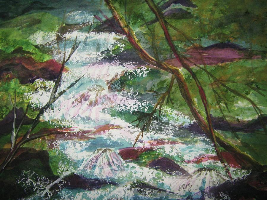 Waterfall Painting - Healing Waters by Ellen Levinson