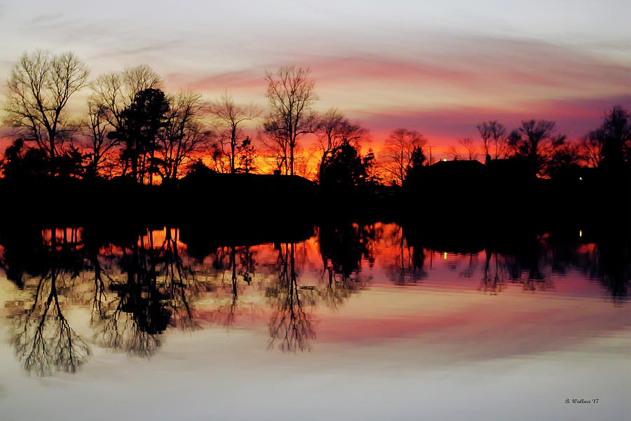Hearns Pond Dusk Silhouette Photograph by Brian Wallace