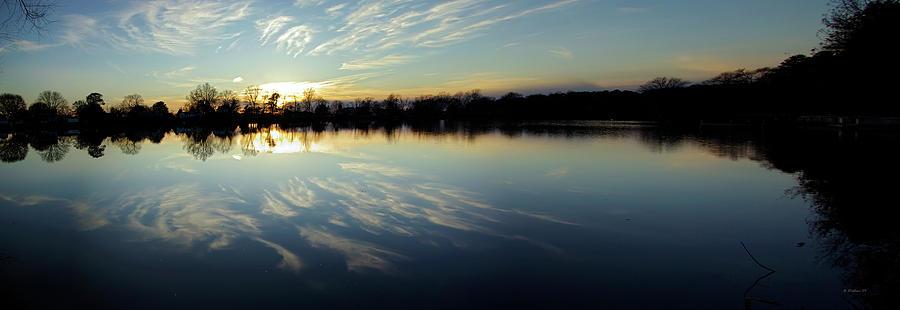 Hearns Pond Sunset Reflections - Pano Photograph by Brian Wallace