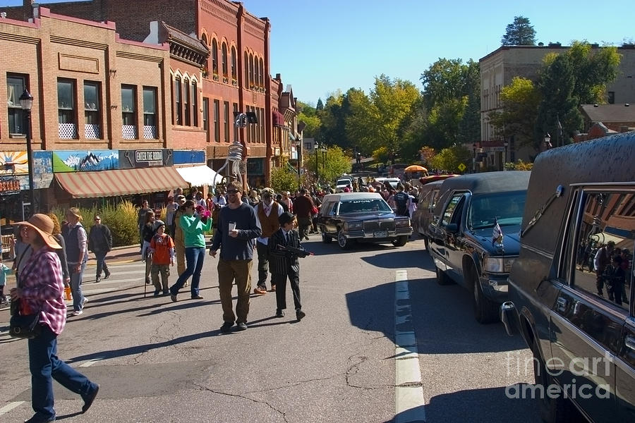 Hearse Parade At Emma Crawford Coffin Races In Manitou Springs Colorado Photograph