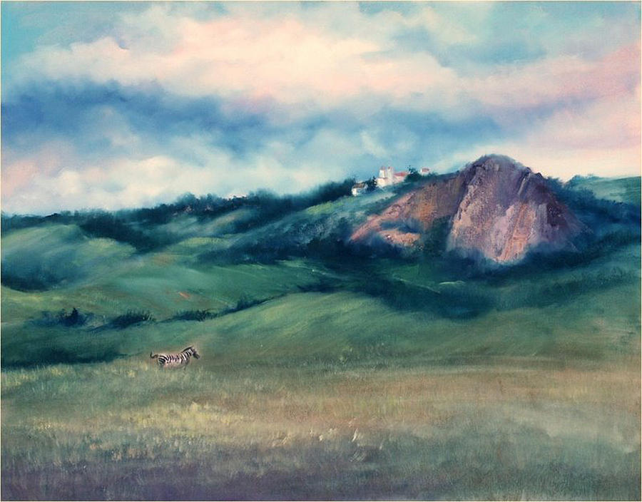Zebra Painting - Hearst Castle by Sally Seago